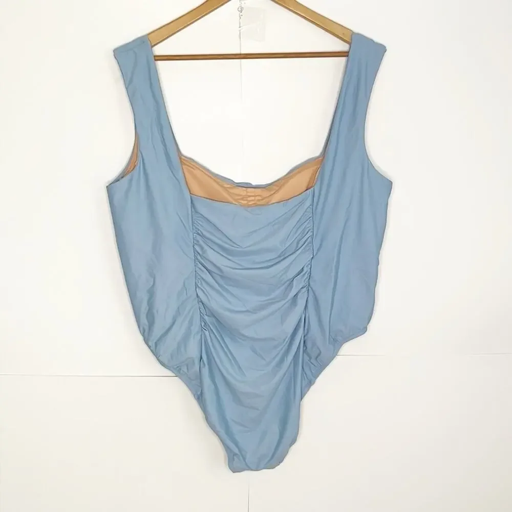 NWT J. Crew Ruched Squareneck One Piece
